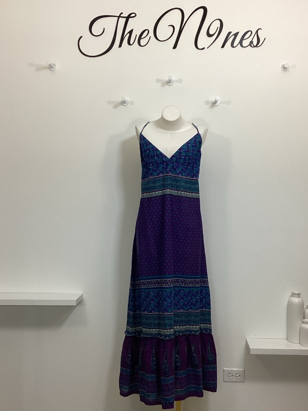 O'neil Purple Turquoise Lightweight 100% Cotton Maxi Dress XL
